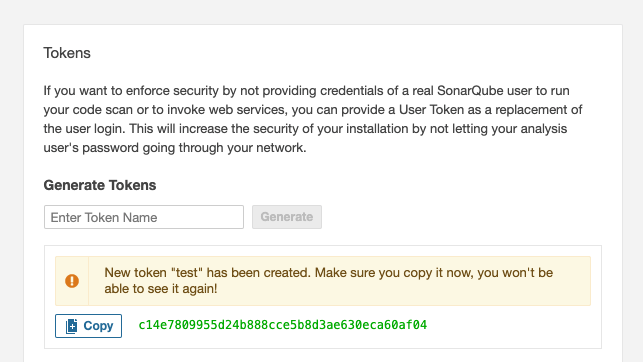 Generate a SonarQube Token | VerSprite Cybersecurity DevSecOps