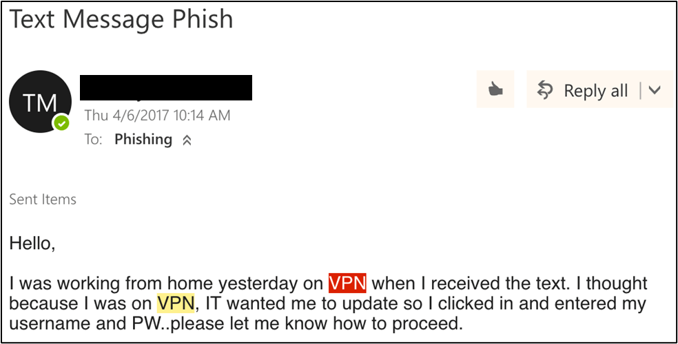 VerSprite Cyber Security Red Team exposes text message phishing success cases